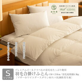 【ふるさと納税】羽毛合掛けふとん シングルサイズ マザーホワイトグース ダウン 95％×抗菌防臭生地 掛け布団 日本製 合い掛け 寝具 新生活 ふるさと納税 布団 羽毛布団