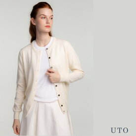 【ふるさと納税】【12/7入金確認分まで年内発送】『 UTO 』レディース クルーネックカーディガン ニット トップス カラー 25色 最高級 カシミヤ100% 日本製 cashmere ギフト クリスマス お祝い プレゼント 贈り物 無地 春 夏 秋 冬 ユーティーオー 岩手県 北上市 R0116
