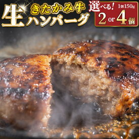 【ふるさと納税】北上牛 生ハンバーグ 2個 又は 4個 入り (1つ 150g ) ハンバーグ 牛肉 豚肉 肉 きたかみ牛 ブランド和牛 和牛 惣菜 おかず 冷凍 岩手県 北上市 (お肉のたかゆう) お中元 お歳暮 ギフト プレゼント 贈り物 クリスマス お正月 BBQ