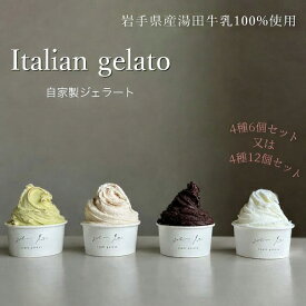 【ふるさと納税】イタリアンジェラート6個セット 12個セット アイス アイスクリーム イタリアン ジェラート ミルク チョコレート ピスタチオ ヘーゼルナッツ 詰め合わせ 岩手県 北上市 C0610 E0314 ジェラテリア イト 湯田牛乳使用 スイーツ おしゃれ gelateria ito