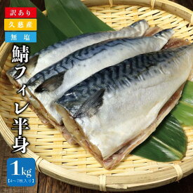 【ふるさと納税】「久慈港水揚げ 鯖フィレ半身1kg（4～7枚入り）訳あり 冷凍」 サバ フィーレ 切身 規格外 無塩 国産 岩手県 三陸 久慈 塩焼き みそ煮 フライ おかず 惣菜 つまみ 弁当 海鮮 便利 送料無料