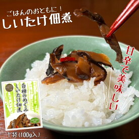 【ふるさと納税】白樺樹液と肉厚椎茸使用！白樺のめぐみ「しいたけ佃煮100g」ごはん お酒 お供 甘辛 いわて 久慈産 白樺 樹液 乾椎茸 佃煮