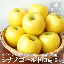 【ふるさと納税】りんご シナノゴールド 3kg 7個〜9個 5kg 12個〜18個 選べる 重量 / 人気 黄色 林檎 リンゴ apple 樹上完熟 こだわり 松陽園 東北 岩手県 遠野市 産 農家 産地 直送 フルーツ 果物 apple 果実 ギフト プレゼント お歳暮 お菓子作り お礼 おいしい 送料無料
