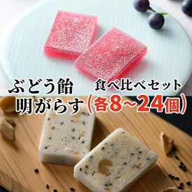 【ふるさと納税】ぶどう飴 明がらす 詰合せ 食べ比べ セット 竹林堂 選べる容量 合計 8個 16個 24個 32個 48個/ 銘菓 手土産 ギフト 贈答 お正月 お歳暮 和菓子 個包装 岩手県 遠野市 和菓子 郷土 ご当地 菓子 伝統 おみやげ お米の粉 ごま くるみ 山 ぶどう 常温 送料無料