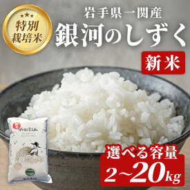 【ふるさと納税】新米 令和7年産 特別栽培米 銀河のしずく 2〜20kg 選べる容量 お米 いわて コメ 精米 ブランド米 米 ご飯 白飯 ごはん お弁当 おにぎり 袋 東北 国産 岩手県 一関市 【田舎モノ】ichinoseki00828・00830・01876・02050