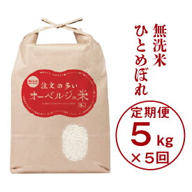 【ふるさと納税】定期便 令和5年産 無洗米 注文の多いオーベルジュ 米 5kg×5回（毎月発送コース） 一関市 5times 合計5回コース