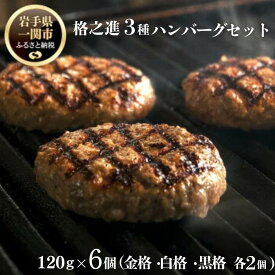 【ふるさと納税】 格之進 生ハンバーグ 金格 黒格 白格 3種 食べ比べセット ( 選べる 3個 6個 9個 セット ) 無添加 肉汁 塩麹 牛肉 豚肉 白金豚 国産 高評価 贈答用 ギフト 子供 人気 おすすめ 岩手県 一関市