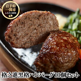 【ふるさと納税】ハンバーグ 無添加 格之進 黒格 ハンバーグ 120g ×1 0個 セット プレミアム 無添加 高級 国産 牛肉 豚肉 白金豚 お弁当 個包装 お惣菜 小分け 子供 簡単調理 肉 岩手 一関 贈り物 ギフト お取り寄せ 冷凍 人気