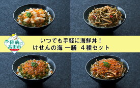 【ふるさと納税】手軽に海鮮丼！ 4種セット けせんの海 一膳 ほたて いくら めかぶ 松前漬け [ 海鮮 海の幸 魚介類 海産物 ご飯のお供 小分け ミニ 個包装 パック 冷凍 イクラ 松前漬け お手軽 簡単 人気 おすすめ おかず おつまみ 国産 岩手 陸前高田 ]