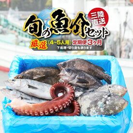 【ふるさと納税】鮮魚 魚 詰め合わせ セット 定期便 3ヶ月 【下処理可】 ≪特選≫ 【 無添加 新鮮 三陸産 国産 天然 海鮮 お刺身 魚介 魚介類 海藻 鮮魚BOX ボックス お祝い 宴会 時短 便利 簡単 お手軽 】岩手 陸前高田市 産地直送