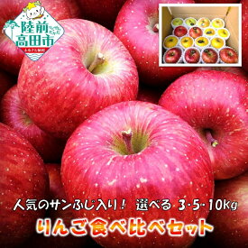 【ふるさと納税】100箱限定！ 旬のりんご サンふじ 入り 2品種以上 内容量が選べる 3kg 5kg 10kg [ りんご 米崎りんご リンゴ 林檎 旬 果物 フルーツ 期間限定 数量限定 人気 おすすめ お取り寄せ 甘い もぎたて 家庭用 訳あり ジャム アップルパイ 陸前高田 ]