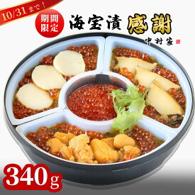 【ふるさと納税】 期間限定 海宝漬 感謝 340g ご飯のお供 ホタテ 帆立 うに 海胆 雲丹 めかぶ あわび いくら お取り寄せ 産地直送 贈答品 岩手県 釜石市 中村家 海宝漬け 海宝漬 三陸 海産物 魚 魚介 海鮮 新鮮 贅沢 高級 ご褒美 酒の肴 米に合う