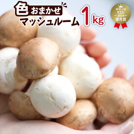 【ふるさと納税】 八幡平 マッシュルーム 1kg 色はおまかせ ／ ブラウン ホワイト 1キロ 生食 きのこ キノコ 茸 サラダ カルパッチョ アヒージョ ピザ パスタ おつまみ 焼く 煮る 揚げる 調理 料理 自宅用 家庭用 和食 洋食 スープ ジオファーム 岩手県 八幡平市 送料無料