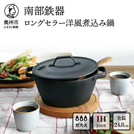 【ふるさと納税】 南部鉄器 40年のロングセラー洋風煮込み鍋 【OIGEN 作】 鍋 深鍋 蒸気口付き IH調理器 ガス 直火 日本製 伝統工芸品 伝統 職人 キッチン用品 キッチングッズ テーブルウェア 調理器具 日用品 キャンプ用品 アウトドア BBQ [Z0015]