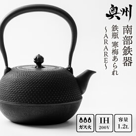 【ふるさと納税】 南部鉄器 鉄瓶 寒梅あられ鉄瓶 〜ARARE〜 1.2L IH調理器 伝統工芸品 やかん ケトル キッチン用品 食器 日用品 雑貨 鉄分補給 [BE001]