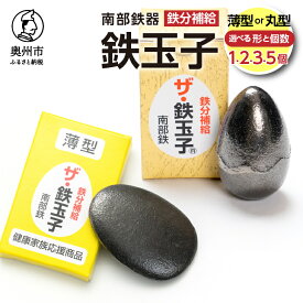 【ふるさと納税】 鉄分補給にオススメ！ 南部鉄器 鉄玉子 選べる形と個数 薄型/丸型 1個/2個/3個/5個 鉄分摂取 鉄製品 手軽に鉄分 貧血予防 貧血対策 貧血改善 貧血気味 鉄玉 伝統工芸品 プレゼント 贈答品 一人暮らし キッチン用品 キッチンツール [BE005]