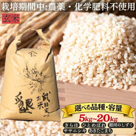 【ふるさと納税】 武田家のお米 墾 玄米 おすすめ 栽培期間中 農薬不使用 化学肥料不使用 / 5kg 10kg 20kg きらほ あきたこまち ひとめぼれ ササニシキ 銀河のしずく 選べる 国産 東北 美味しい 少量 人気 産地直送 農家直送 単一原料米 岩手県 滝沢市 送料無料 令和7年産