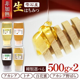 【ふるさと納税】 蜂蜜 はちみつ おすすめ 簗場養蜂場 非加熱 生はちみつ ／ アカシア 野ばら とち 百花蜜 選べる 500g 2本 総量 1000g ／ 国産 日本産 ハチミツ 使いやすい 液だれ防止弁 専用ボトル 天然 純粋 希少 稀少 長期保存 産地直送 岩手県 雫石町 送料無料 あねっこ