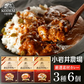 【ふるさと納税】 小岩井農場 厳選素材 カレー ディナー セット ／ 3種 計6食 レトルトカレー ビーフカレー クリームチーズカレー 中辛 辛口 レトルト カレーライス 贈答用 ギフト 父の日 母の日 誕生日 プレゼント 長期保存 常温保存 備蓄 便利 人気 岩手県 雫石町 送料無料