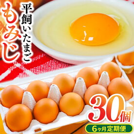【ふるさと納税】＼選べる 回数／ 平飼い卵 純国産鶏「もみじ」 新鮮 農場直送 濃厚 こだわり卵 30個（破損保証5個）｜採れたて 卵 玉子 TKG 人気 旨味 甘味 コク 選べる定期便 1・3 ・6・12回 県産飼料用米使用