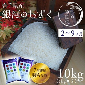 【ふるさと納税】＼選べる 定期便／ お米 10kg (5kg×2袋) 精米 白米 令和7年産「銀河のしずく」★ 特A受賞 米 ★＼選べる 定期便 2ヶ月/3ヶ月/6ヶ月/9ヶ月／ 数量限定 米 コメ ご飯 ごはん ぎんがのしずく 新米 美味しい 人気 特A 岩手県 紫波町 ふるさと納税