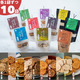 【ふるさと納税】「西和賀町のぽんせん」7種 ＆「おとなのぽん」3種　各1（10袋） 　岩手県西和賀町　お煎餅　お菓子　サンタランド