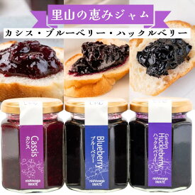 【ふるさと納税】山里の恵みジャム3本（カシス・ブルーベリー・ガーデンハックルベリー） 岩手県西和賀町 にしわが やまに農産