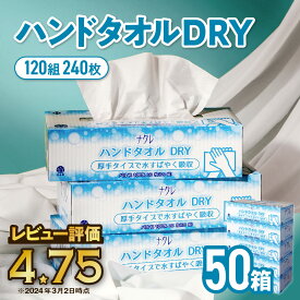 【ふるさと納税】ナクレ ハンドタオル DRY 50個 ペーパー キッチンペーパー ペーパータオル キッチンタオル タオル 紙 国産 日用品 消耗品 常備品 雑貨 新生活 防災 備蓄 人気 東北 岩手 金ケ崎 送料無料 まとめ買い 大容量 業務用 防臭 岩手県 厚手 ティッシュ