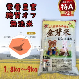 【ふるさと納税】（岩手ふるさと米）金芽米 無洗米 ひとめぼれ 1.8kg〜9kg 選べる ( 発送時期 / 単品 / 定期便 ) 小分け 袋 便利 岩手ふるさと米 お米 いわて 東北 コメ ブランド米 白飯 ごはん 炊飯 ランキング 国産 レトルト カレー 岩手県 送料無料 精米　白米