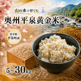 【ふるさと納税】【令和8年産 先行予約】【11月以降順次発送】令和7年産 令和8年産 平泉町産 奥州平泉黄金米 ひとめぼれ 玄米 選べる年産・容量 / 5kg 10kg 20kg 30kg / こめ コメ 米 お米 おこめ ご飯 ごはん ライス 山水