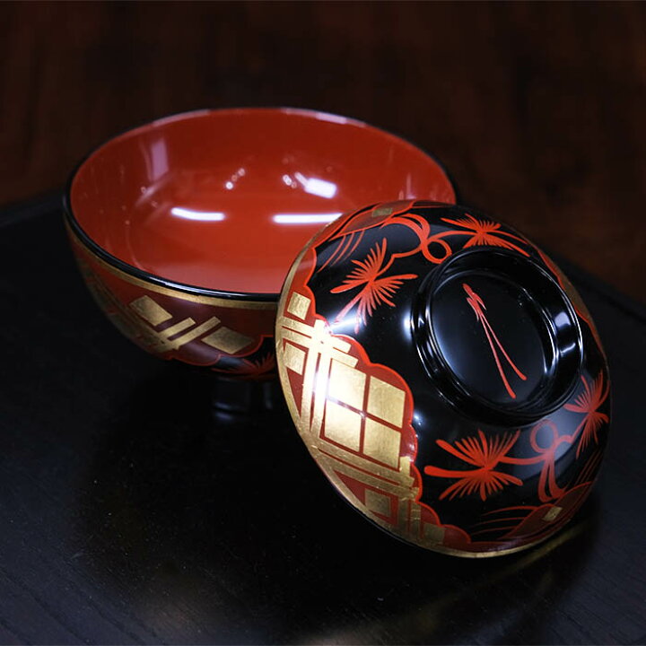 ☆松竹梅 蒔絵 煮物湾 たがい 10客セット☆ 漆器 浄法寺 秀衡椀 南部