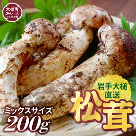 【ふるさと納税】《先行予約》松茸 200g 岩手 県 産 国産 ミックス サイズ まつたけ 岩手県大槌町【令和6年10月より発送】天然 期間限定 季節限定 産地直送 希少 秋 山の幸 きのこ キノコ ご飯 土瓶 蒸し 送料無料 国内産 いわて iwate