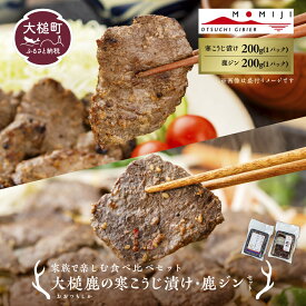 【ふるさと納税】【家族で楽しむ食べ比べセット】大槌鹿の寒こうじ漬け200g・ジンギしかン200gセット 岩手県産 天然鹿 鹿肉 味付肉 寒こうじ 安藤醸造 ジビエ ヘルシー 低カロリー こうじ 糀 おかず ご飯のお供 赤身 冷凍 加工肉 ギフト