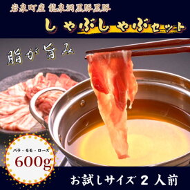 【ふるさと納税】黒豚しゃぶしゃぶセット【岩泉産龍泉洞黒豚】おためし用600g【配送不可地域：離島】【1618940】