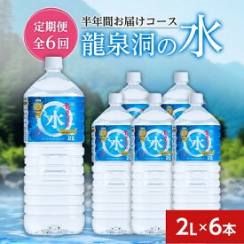 【ふるさと納税】【毎月定期便】龍泉洞の水(2L×6本)　半年間お届けコース全6回_ 水 2L 定期便 全6回 龍泉洞 飲料水 みず ミネラルウォーター 天然水 飲料 ペットボトル 軟水 2リットル 6本 ストック 備蓄 災害用 防災 保存 常温 岩手県 岩泉町 送料無料 【4051808】