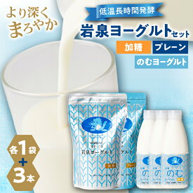 【ふるさと納税】岩泉のむヨーグルトセット　(岩泉ヨーグルト加糖・プレーン各1袋　のむヨーグルト720ml×3本)_ ヨーグルト 飲むヨーグルト 乳製品 高評価 人気 食べ比べ 美味しい 加糖 プレーン 生乳 無添加 低温長時間発酵 送料無料 【配送不可地域：離島】【1245887】