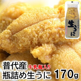 【ふるさと納税】 うに 牛乳瓶 〔期間限定〕 【厳選】 普代産 天然生うに 瓶詰め1本 170g 無添加 塩水 ミョウバン不使用 生雲丹 ウニ ふるさと うに瓶 冷蔵 国産 岩手 三陸 海鮮 海産物 魚介 海の幸 uni 期間限定