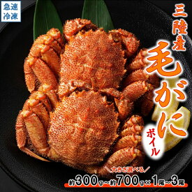 【ふるさと納税】 かに ボイル 北三陸産 冷凍ボイル 毛ガニ 【選べる大きさ 約350g～約700g×1尾～3尾】かに カニ 蟹 ガニ がに 毛蟹 かにみそ 魚介類 かに 鍋 kani