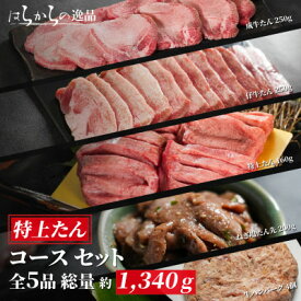 【ふるさと納税】宮城県製造の牛タンをお届けします。はらからの逸品　特上たんコースセット　4～6人前　全5品1340g【配送不可地域：離島】【1518683】