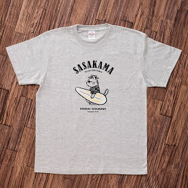 【ふるさと納税】仙台・宮城の観光Tシャツ　「猫と笹かま」Tシャツ　Mサイズ・Lサイズから選択可　［T-01］【お土産 観光 Tシャツ 宮城 仙台 笹かまぼこ】 | 衣料 ファッション 人気 おすすめ 送料無料