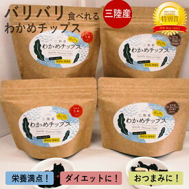 【ふるさと納税】三陸産 わかめチップス2種4袋セット ヘルシー 間食 おつまみ おやつ お菓子 ヘルシーおやつ 宮城県 石巻市