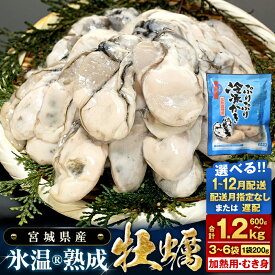 【ふるさと納税】 加熱用 牡蠣 むき身 宮城県産 氷温熟成かき 3袋 6袋 200g 小分け 600g 1.2kg 冷凍かき バラバラ冷凍 配送月が選べる まるたか水産 石巻市