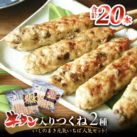 【ふるさと納税】牛タン入りつくね2種セット20本 冷凍 食べ比べ 牛たんつくね チーズ入りつくね バーベキュー BBQ 簡単調理 焼き鳥 やきとり 14日以内