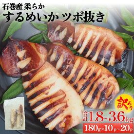 【ふるさと納税】訳あり 【量が選べる】 石巻産 柔らか するめいか ツボ抜き 180g × 10P or 20P