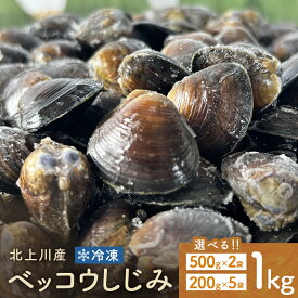 【ふるさと納税】北上川産 冷凍 ベッコウしじみ 1kg ( 200g × 5袋 or 500g × 2袋 ) しじみ 海鮮 魚介類 貝 貝類 吸い物 砂抜き不要 味噌汁 蜆 国産 石巻産 宮城県産 宮城 石巻