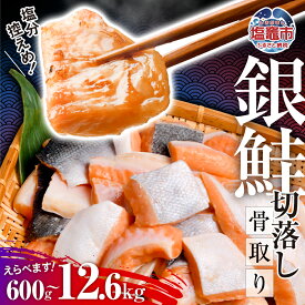 【ふるさと納税】銀鮭 切落し 骨取り 600g ～ 12.6kg 内容量が選べる！小分け 冷凍 うす塩 塩分控えめ　定期便 3回 6回【 鮭 骨なし さけ サケ シャケ 塩鮭 塩さけ 魚 おかず 骨抜き 切り身 海産物 魚介 家庭用 サーモン 銀鮭切り身 塩釜水産食品 塩竈市 宮城県 】