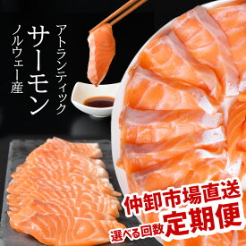 【ふるさと納税】 定期便 12回 〜 3回 サーモン 無添加 生サーモン 特上 半身 小分け 1.3kg×回数 骨取り 刺身用 上質の脂 ノルウェー産 新鮮 小分け4パック 骨なし 皮なし おススメ 刺身 鮭 さけ サケ シャケ アトランティック 魚 お刺身 宮城県 塩竈市 宮内商店