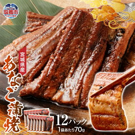【ふるさと納税】あなご蒲焼 (70g×12パック) 宮城県産穴子 蒲焼 蒲焼き かばやき 魚 魚介類 おかず 惣菜 簡単調理 冷凍 塩竈市 塩釜市