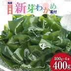 【漁師さんからのおすそわけ】新芽わかめ 400g(約100g×4袋) [かわむら家 宮城県 気仙沼市 20562778] わかめ ワカメ 若芽 海藻 国産 三陸 味噌汁 小分け