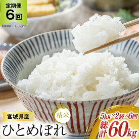 【ふるさと納税】 6回 定期便 米 宮城県産 ひとめぼれ 10kg (5kg ×2袋) ×6回 総計 60kg [菊武商店 宮城県 気仙沼市 20565602] お米 こめ コメ 白米 精米 ブランド米 ご飯 ごはん